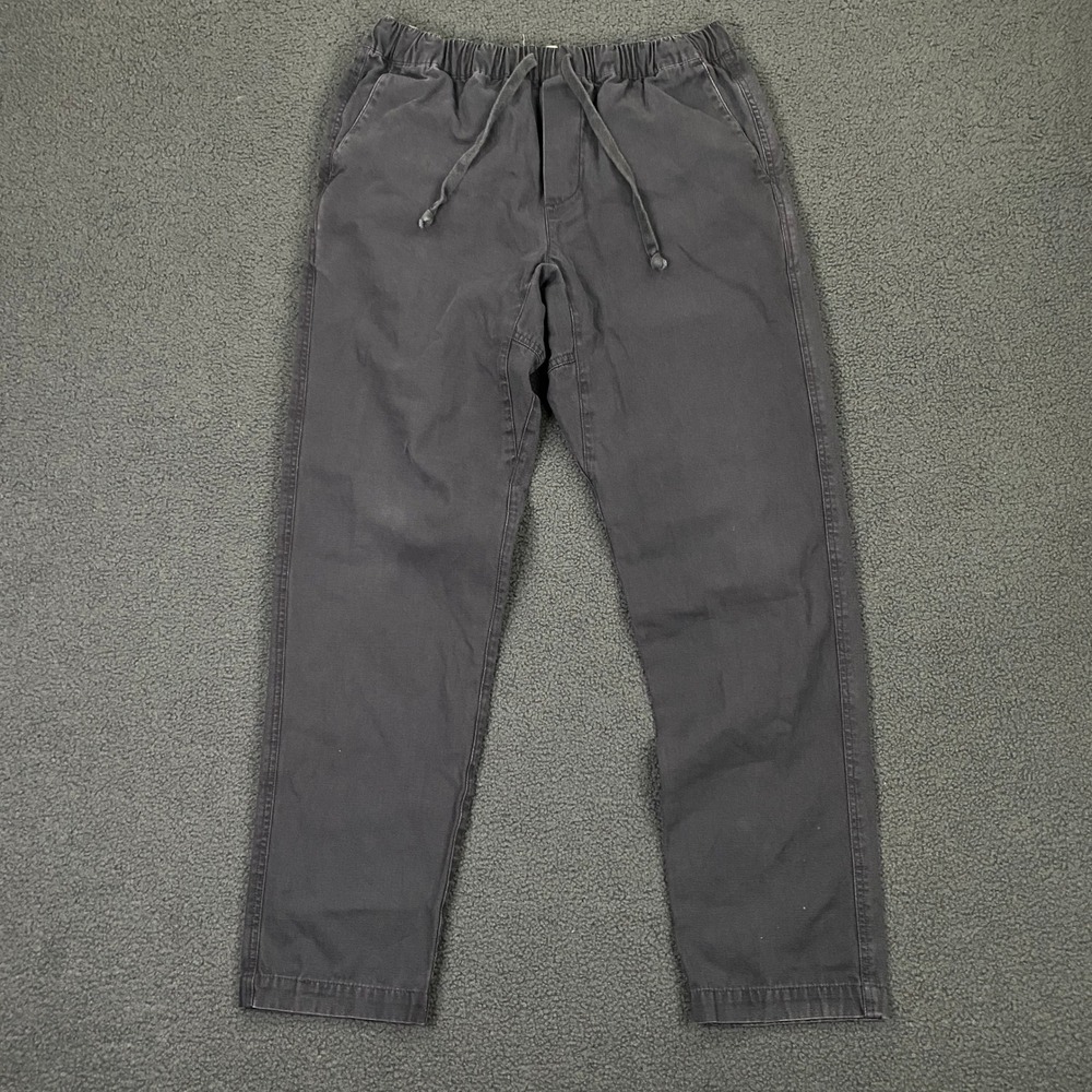 Mollusk California Pants Womens Medium Canvas Elastic Waist Drawstring Surf Gray